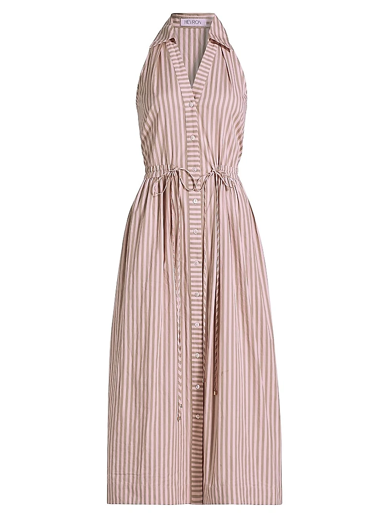 Stella Striped Cotton Midi-Dress