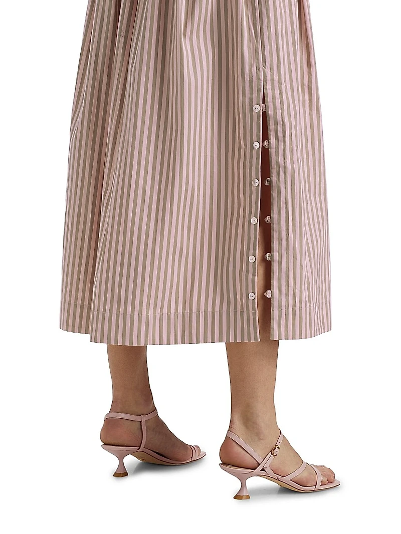 Stella Striped Cotton Midi-Dress