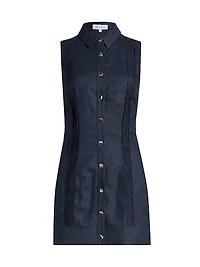 Riva Linen Button-Down Minidress