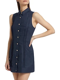 Riva Linen Button-Down Minidress