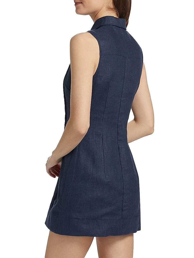 Riva Linen Button-Down Minidress