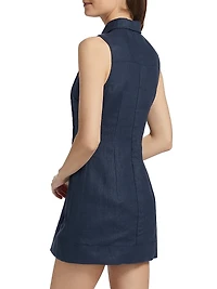 Riva Linen Button-Down Minidress