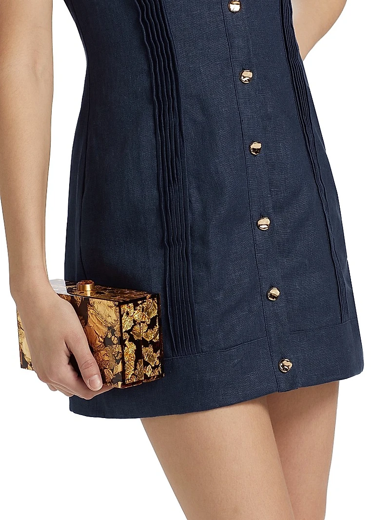 Riva Linen Button-Down Minidress