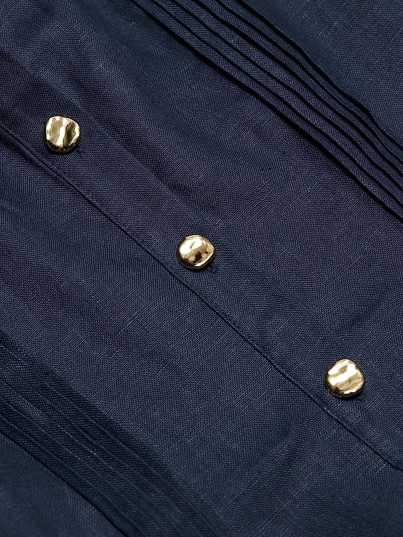 Riva Linen Button-Down Minidress