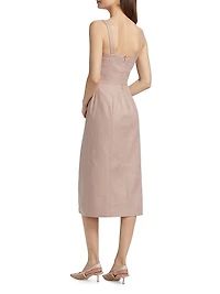 Linen Embroidered Midi-Dress