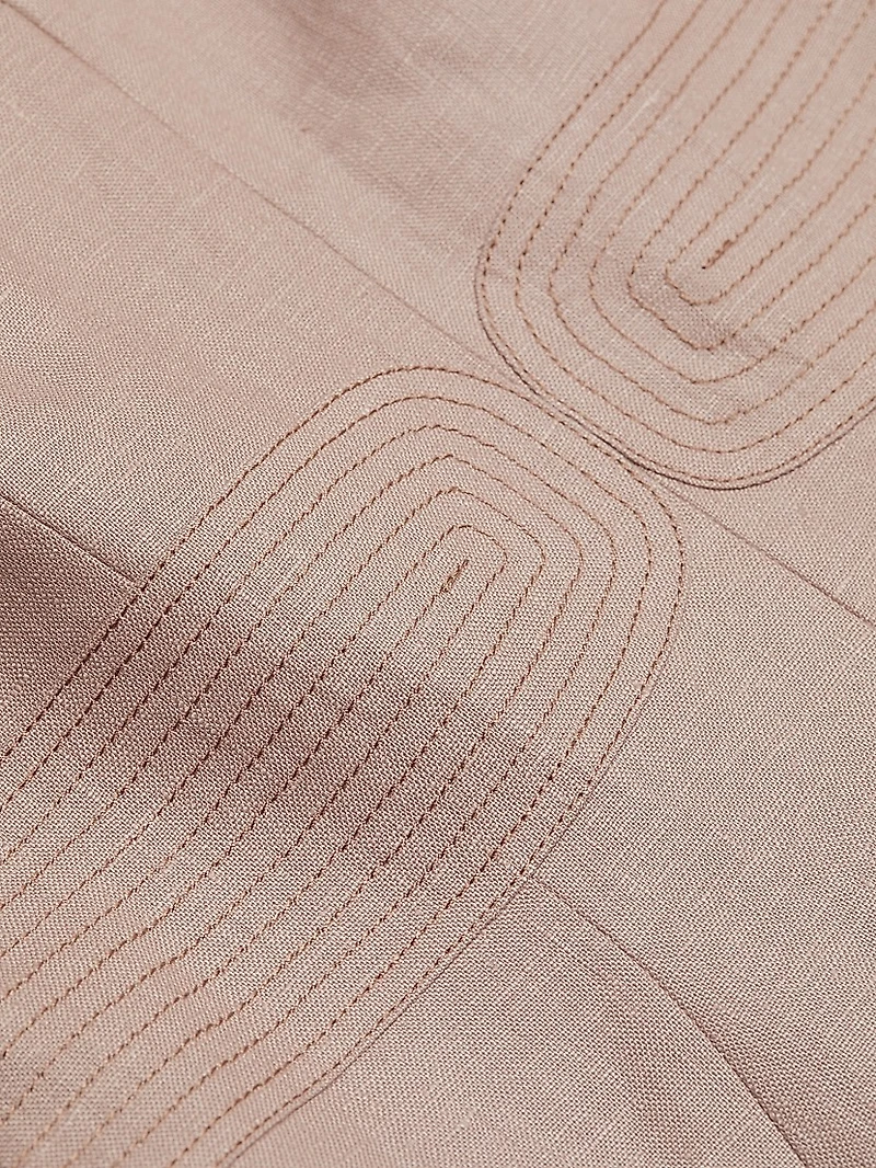 Linen Embroidered Midi-Dress