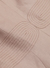 Linen Embroidered Midi-Dress