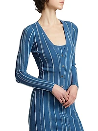 Sapphire Stripe Pearl Cardigan