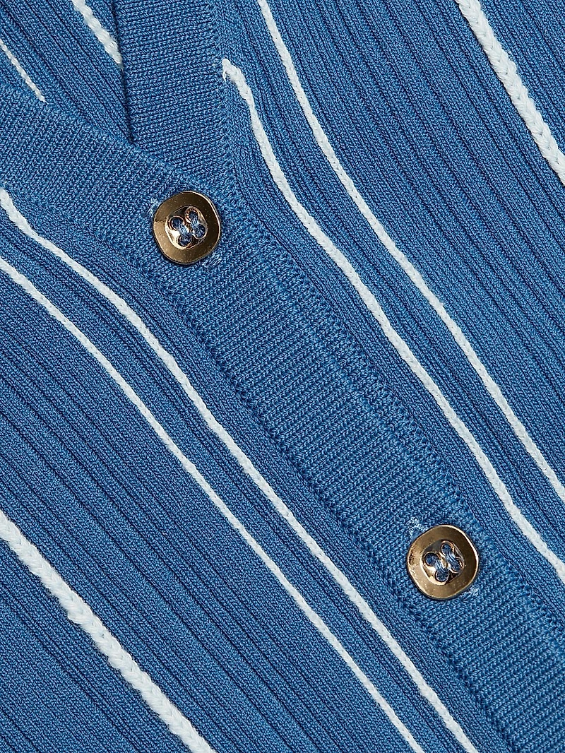 Sapphire Stripe Pearl Cardigan