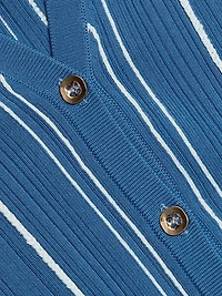 Sapphire Stripe Pearl Cardigan