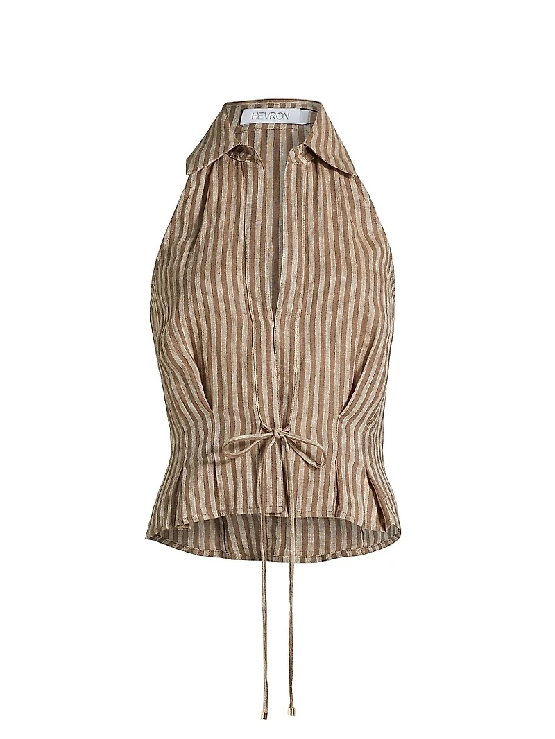 Sloan Striped Linen Vest