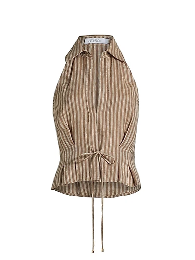 Sloan Striped Linen Vest