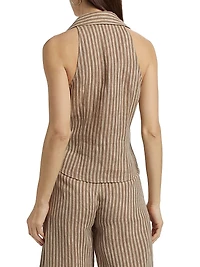 Sloan Striped Linen Vest