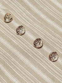 Grace Striped Linen Crop Bustier Top