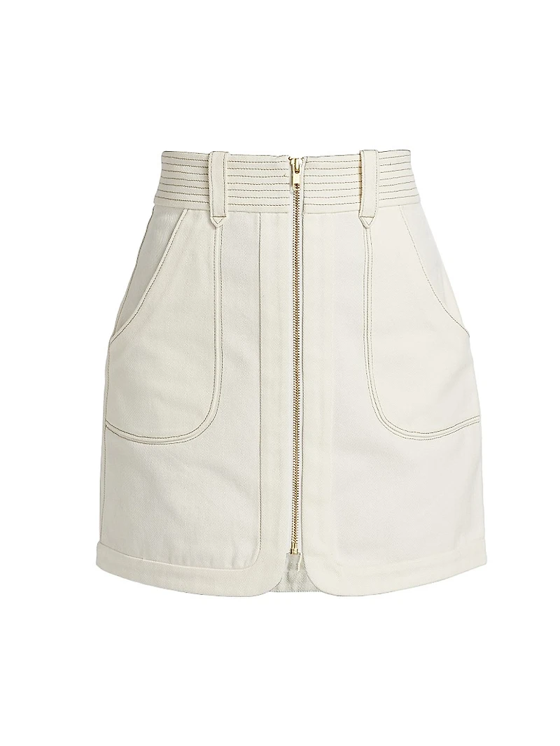 Nora Cotton Zip-Up Miniskirt