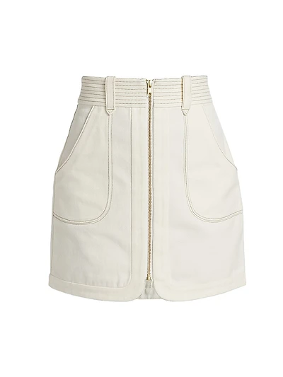 Nora Cotton Zip-Up Miniskirt
