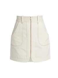 Nora Cotton Zip-Up Miniskirt