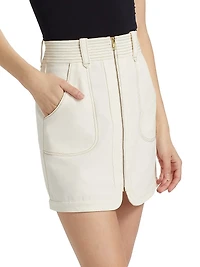 Nora Cotton Zip-Up Miniskirt
