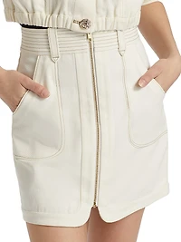 Nora Cotton Zip-Up Miniskirt