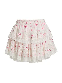 Polka Dot Ruffled Miniskirt