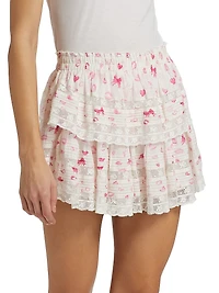 Polka Dot Ruffled Miniskirt