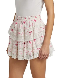 Polka Dot Ruffled Miniskirt