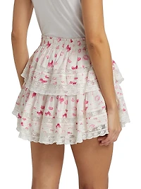 Polka Dot Ruffled Miniskirt