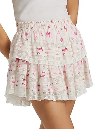 Polka Dot Ruffled Miniskirt