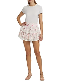 Polka Dot Ruffled Miniskirt