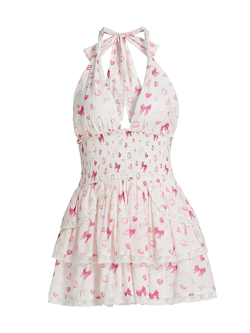 Deanna Bow & Heart Cotton Halterneck Minidress