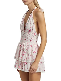 Deanna Bow & Heart Cotton Halterneck Minidress