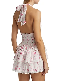 Deanna Bow & Heart Cotton Halterneck Minidress