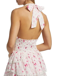 Deanna Bow & Heart Cotton Halterneck Minidress