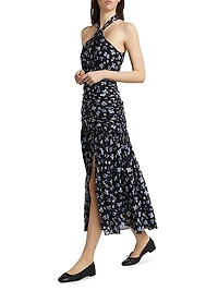 Brock Floral Silk A-Line Maxi Dress