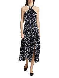 Brock Floral Silk A-Line Maxi Dress
