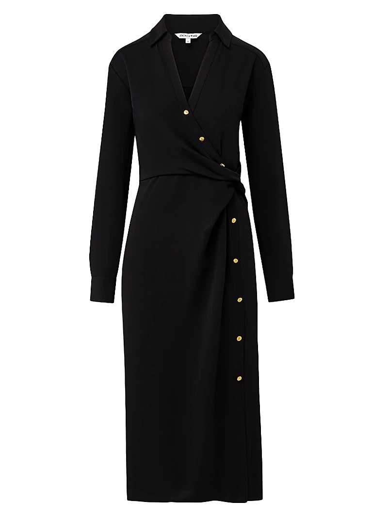 Wright Asymmetric Button Midi-Dress