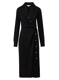 Wright Asymmetric Button Midi-Dress