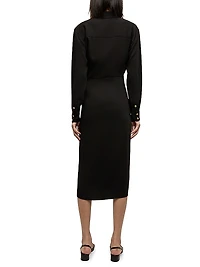 Wright Asymmetric Button Midi-Dress