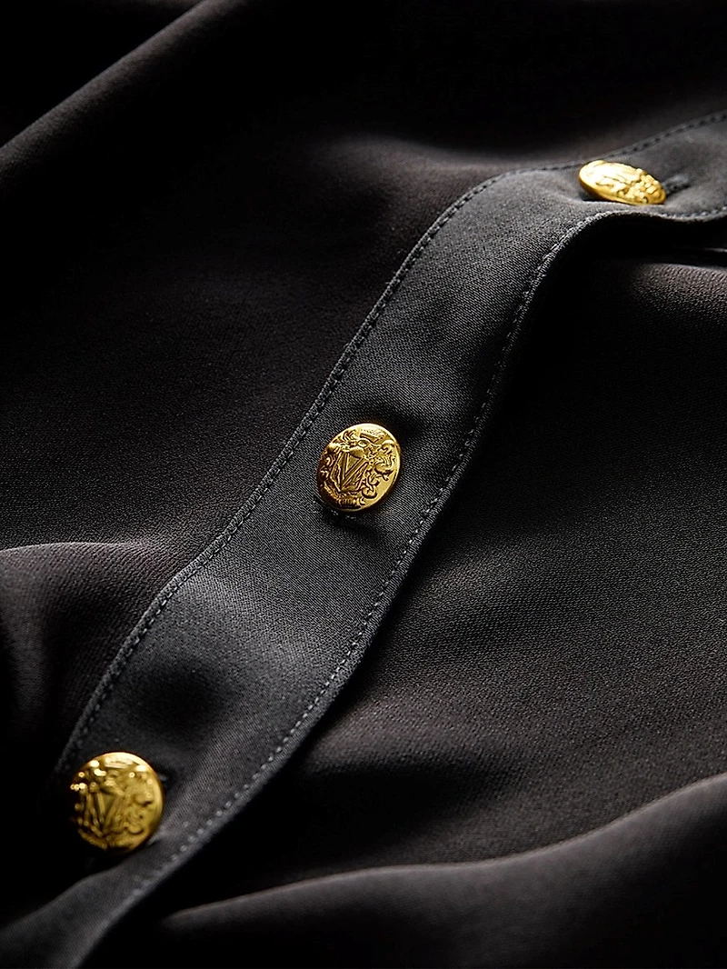 Wright Asymmetric Button Midi-Dress