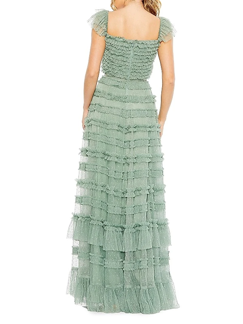 Tiered Ruffle A-Line Gown