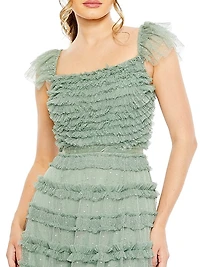 Tiered Ruffle A-Line Gown