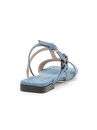 Between the Lines Denim T-Strap Sandals