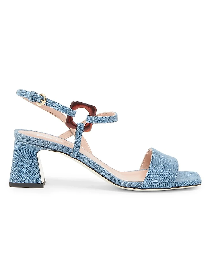 Between The Lines 55MM Denim Sandals