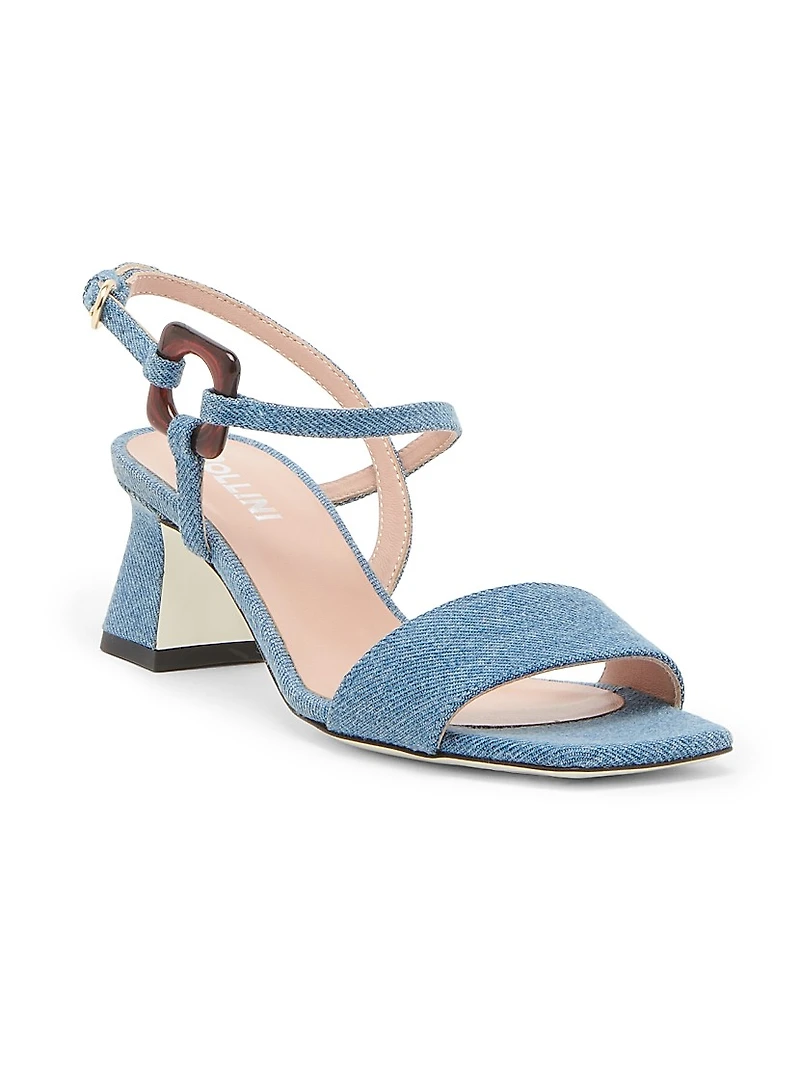 Between The Lines 55MM Denim Sandals