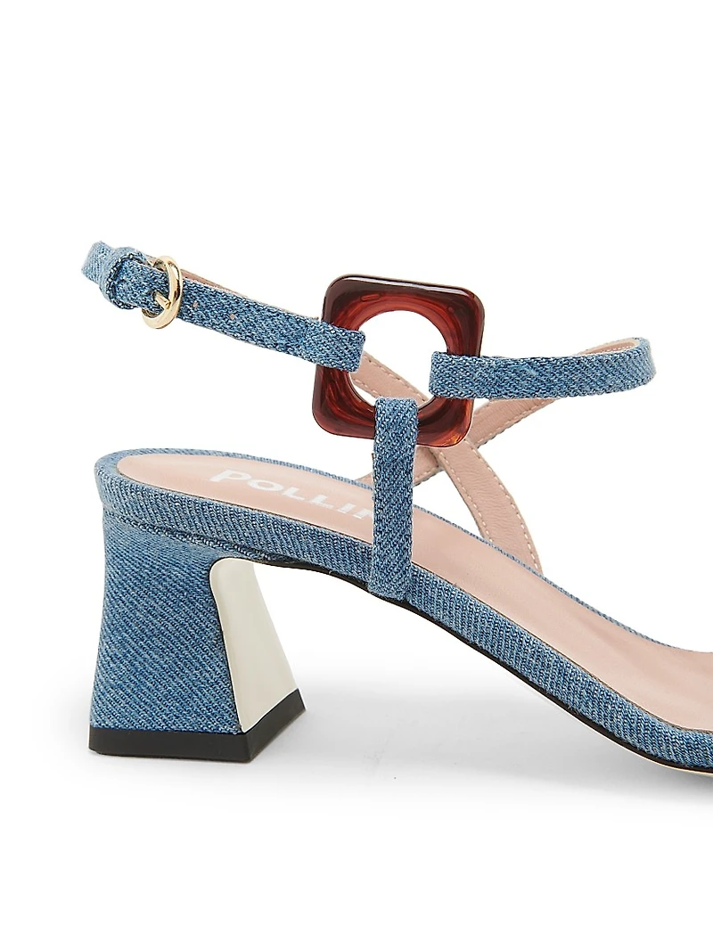 Between The Lines 55MM Denim Sandals