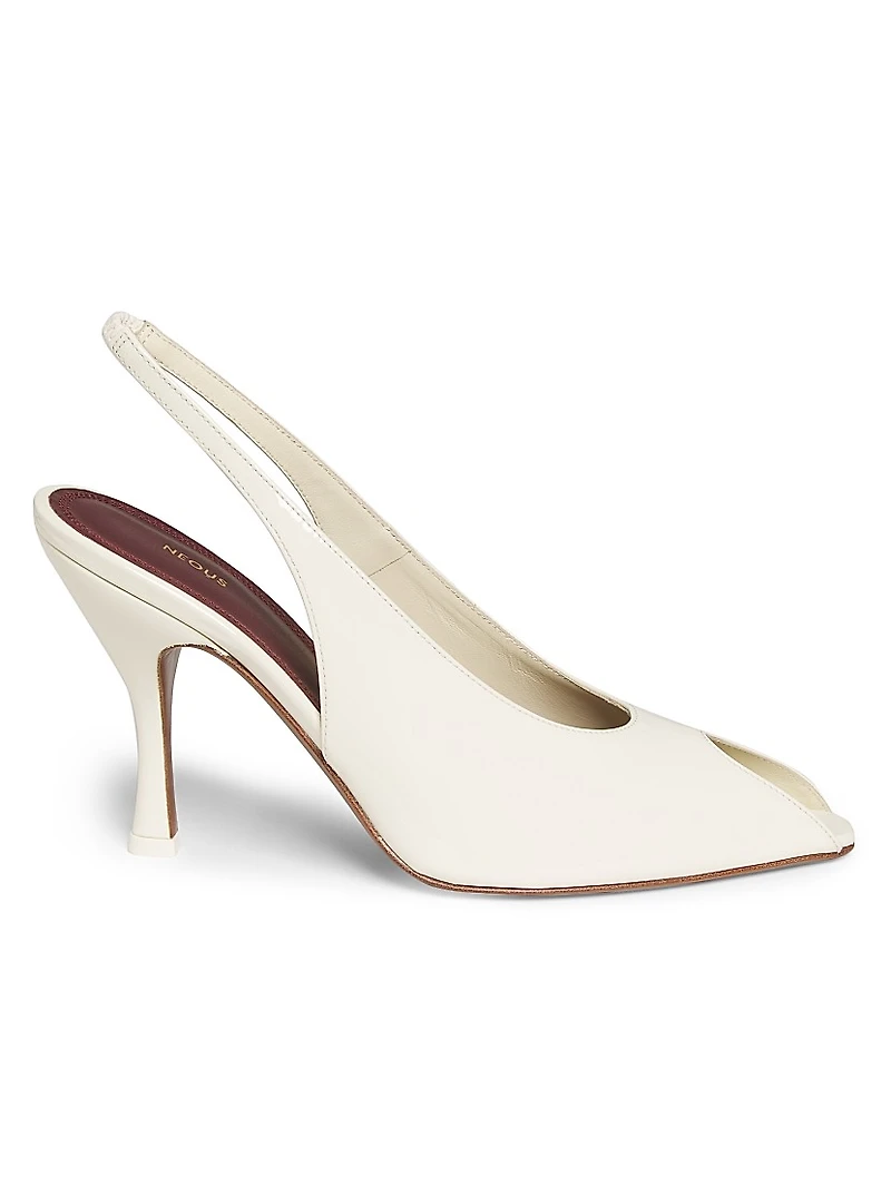 Hamal 85MM Patent Leather Peep-Toe Slingback Pumps
