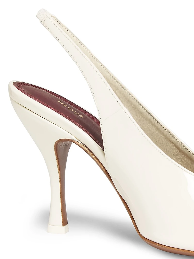 Hamal 85MM Patent Leather Peep-Toe Slingback Pumps