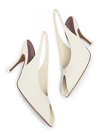 Hamal 85MM Patent Leather Peep-Toe Slingback Pumps