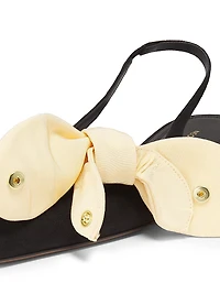 Uba Grograin-Bow Suede Slingback Flats