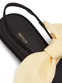 Uba Grograin-Bow Suede Slingback Flats